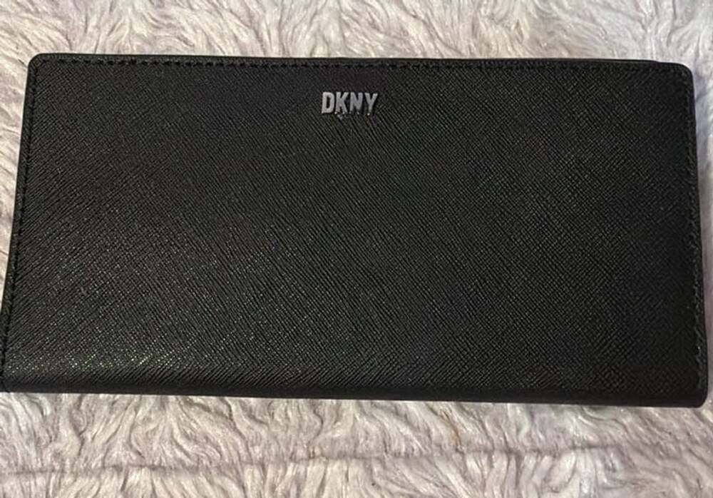 DKNY Black Saffiano Leather Continental Long Wallet